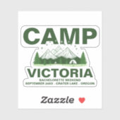 Forest Green Mountain Camp Bachelorette Custom-Cut Sticker (Vel)