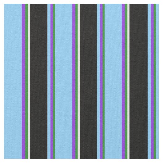 Forest Green, Paars, Light Sky Blue, Black, White Stof (Close Up)