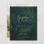 Forest Green PHOTO Wedding Invitation (Voorkant / Achterkant)