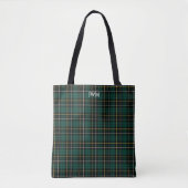 Forest Green Plaid MacAlpine Tartan Monogram Tote Bag (Voorkant)