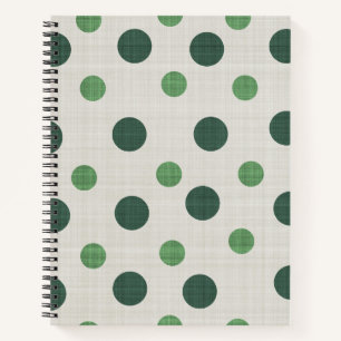 Forest Green Polka Dots Pattern, Green Dotted Notitieboek