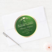 Forest Green Product Label Gold Frame and Monogram (Envelop)