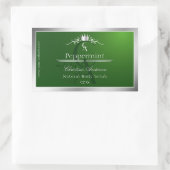 Forest Green Product Label Silver Frame Monogram (Tas)