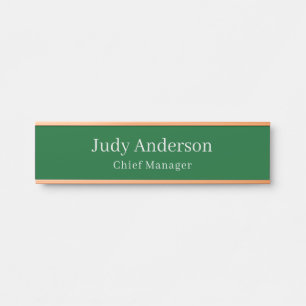 Forest Green Professional Plain Modern Elegant Deurbordje