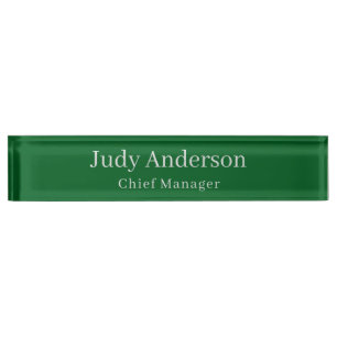 Forest Green Professional Plain Modern Elegant Naambordje