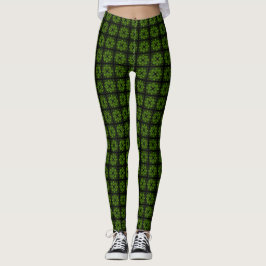 Forest Green Quilted Spandex-Leggings Leggings