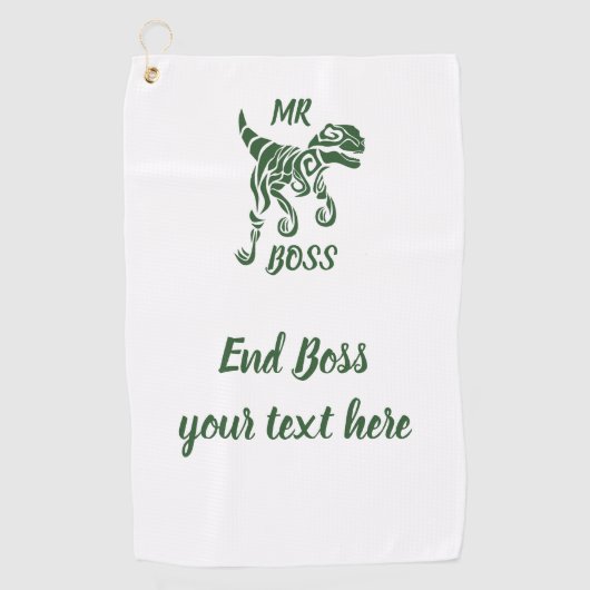 Forest Green Raptor Oude Dinosaurus Terror Golfhanddoek (Voorkant)