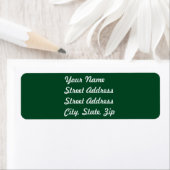 Forest Green Return Address Sticker (Insitu)