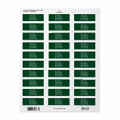 Forest Green Return Address Sticker (Full Sheet)