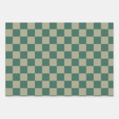 Forest Green & Sage Checkerboard en Dot Patterns Inpakpapier Vel (Voorkant 2)