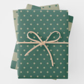 Forest Green & Sage Checkerboard en Dot Patterns Inpakpapier Vel (In situ)