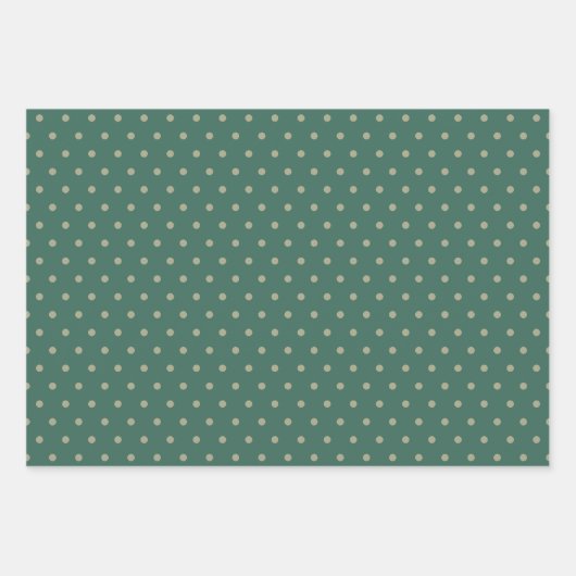 Forest Green & Sage Checkerboard en Dot Patterns Inpakpapier Vel (Voorkant)
