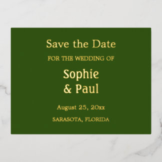 Forest Green Save the Date Folie Uitnodiging Briefkaart