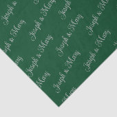 Forest Green & Silver Script Sophisticated Wedding Tissuepapier (Detail)