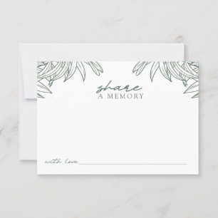 Forest Green Simple Botanical Share A Memory Bedankkaart