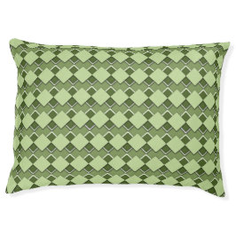 Forest Green Square and Diamond Checkered Pattern Hondenbed