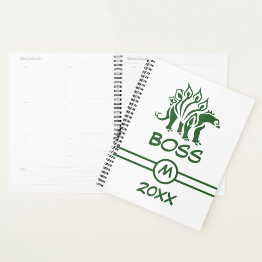Forest Green Stegosaurus verrijkte dinosaurus Planner (Display)