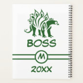 Forest Green Stegosaurus verrijkte dinosaurus Planner (Achterkant)