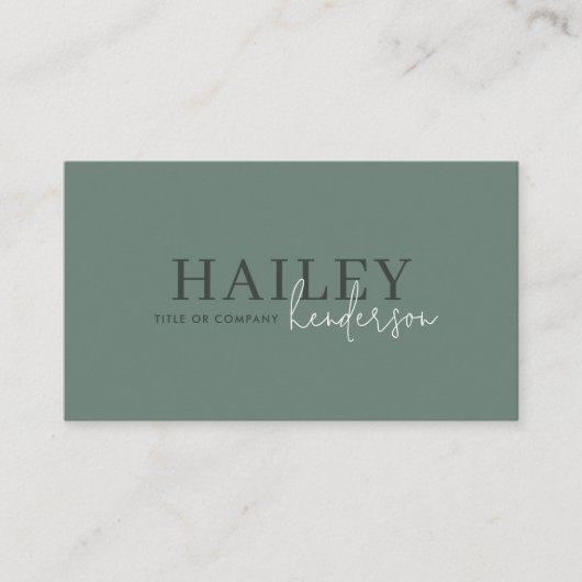 Forest Green Stylish QR Code Visitekaartje (Voorkant)