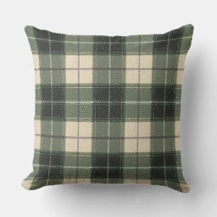 Forest Green Tartan Sneeuwvlok Worp Kussen Cozy