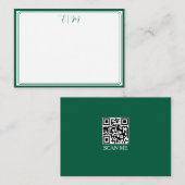 Forest Green three Border Monogram Note Card Notitiekaartje (Voorkant / Achterkant)