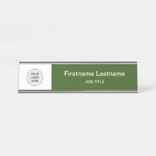 Forest Green Uw Logo Modern Bureaunaam Bord Bureau Naambordje