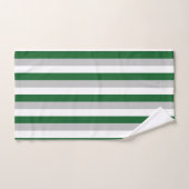 Forest Green vertical, argent et rayures blanches (Serviette à main)