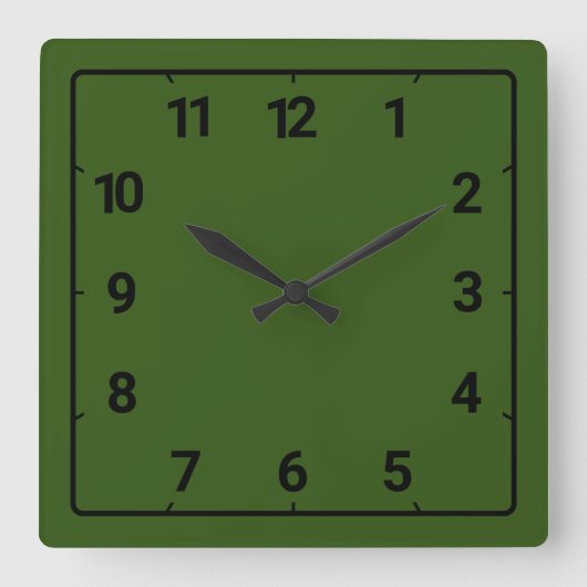 Forest green vierkante klok (Voorkant)