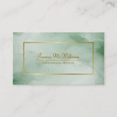 Forest Green Waterverf & Gold Stijlvolle QR-code Visitekaartje (Voorkant)