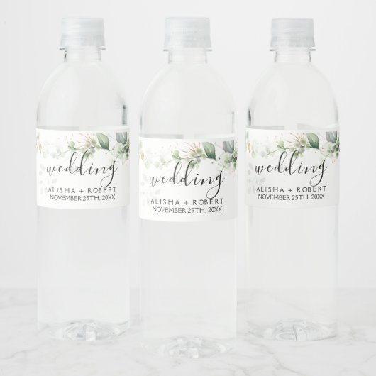 Forest Green Wedding Waterfles Etiket (Flessen)