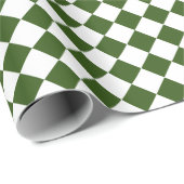 Forest Green / White Diamond Pattern Classic Man Cadeaupapier (Rol Hoek)