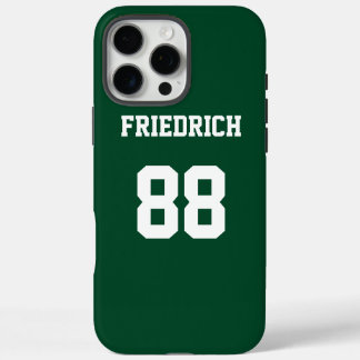 Forest Green White Jersey Naam Nummer iPhone 16 Pro Max Hoesje