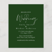 Forest Green White Script Budget Wedding (Voorkant)