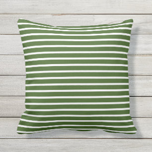 Forest Green White Stripe Custom Spring Buitenkussen