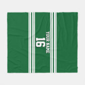 Forest Green White Team Jersey Fleece Deken (Voorkant (Horizontaal))