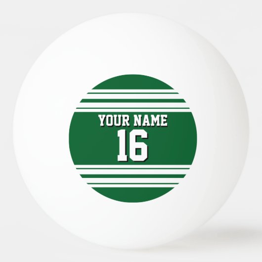 Forest Green White Team Jersey Pingpongballen (Voorkant)