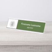 Forest Green Your Logo Modern Desk Nom Plaque (Devant)