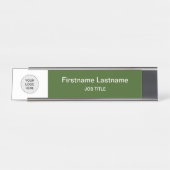 Forest Green Your Logo Modern Desk Nom Plaque (Devant)