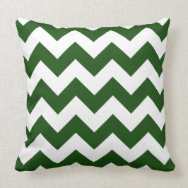 Forest Green Zig Zag Striped Pillow Kussen
