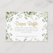 Forest Greenery Baby shower Diaper Raffle Card Informatiekaartje (Voorkant)