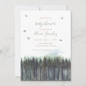 Forest Greenery Baby shower Invitation Kaart (Voorkant)