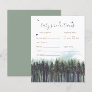 Forest Greenery Baby shower Prediction Game Kaart