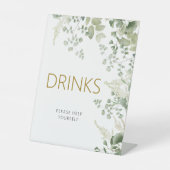 Forest Greenery Leaves Drink Sign Reclamebord Met Voetstuk (Voorkant)