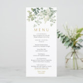 Forest Greenery Leaves Wedding Menu (Staand voorkant)