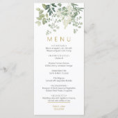 Forest Greenery Leaves Wedding Menu (Voorkant)