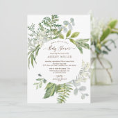 Forest Greenery Neutral Baby shower Kaart (Staand voorkant)