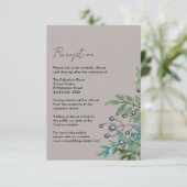 Forest Greenery op Slate Grey Reception Informatiekaartje (Staand voorkant)