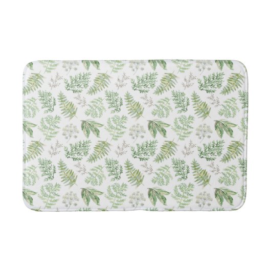 Forest Greenery Pattern Badmat (Voorkant)