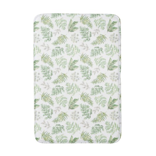 Forest Greenery Pattern Badmat (Voorkant Verticaal)