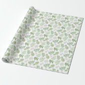 Forest Greenery Pattern Cadeaupapier (Uitgerold)